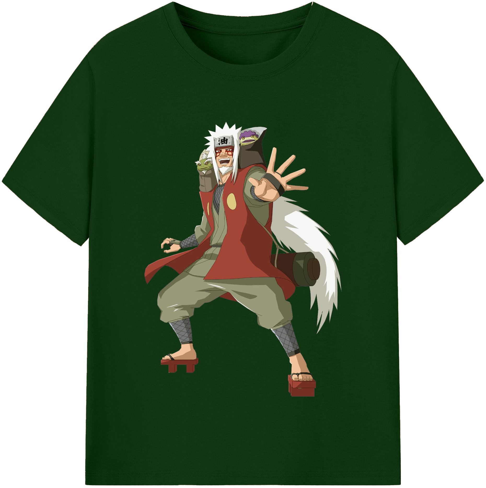 （画像用） NARUTO -ナルト- 自来也（じらいや） Jiraiya 綿100％半袖Tシャツ（フロントプリント）